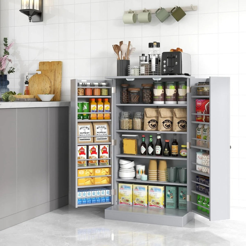 2-Door Pantry Cabinet with 6 Adjustable Shelves