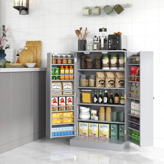 2-Door Pantry Cabinet with 6 Adjustable Shelves