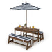 Kids Picnic Table with Cushions & Adjustable Umbrella – Fir Wood Play Table for 4