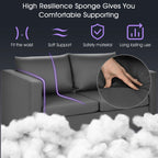 2-Seater PU Leather Accent Tub Sofa Loveseat with Pillows