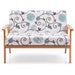 2-Seater Wooden Upholstered Loveseat with Rubber Wood Armrests