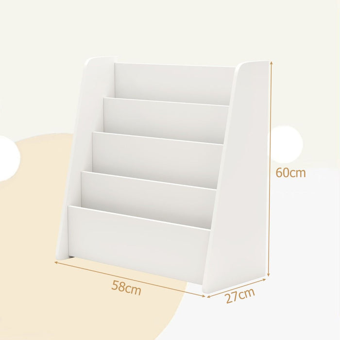 4-Tier Kids Bookshelf with Deep Compartments for Kids Bedroom