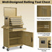 High-Capacity Rolling Tool Cabinet – Lockable Wheels, Metal 2‑in‑1 Chest & Base