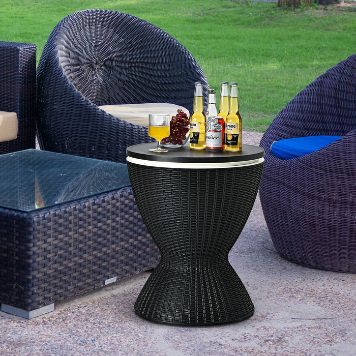 30L Patio Ice Cooler Table – Outdoor Drinks Storage