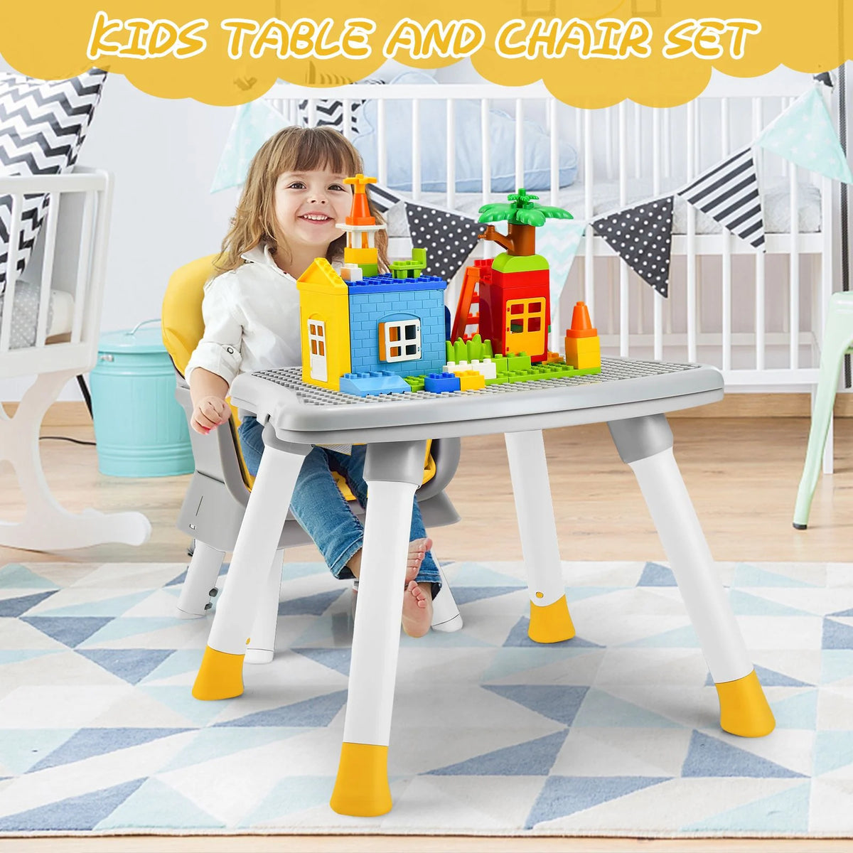 SEDOL 6-in-1 Ultimate Baby-to-Toddler High Chair & Activity Station with Building Block Tabletop Parental Booster Seat and Waterproof PU Leather Cushion – 25kg Capacity