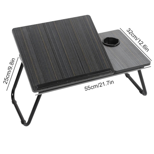 Multifunctional Foldable Bed Table – Portable Adjustable Laptop Desk with Cup Holder, Height & Angle Adjustable