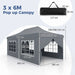 Pop-Up Canopy Gazebo Tent with 6 Removable Sidewalls & Carry Bag