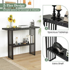 2-Tier Faux Marble Console Table for Entryway Living Room Bedroom