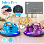 SEDOL 12V High-Performance Kids Bumper Car with 360° Rotation Parental Remote Control Wireless Bluetooth Audio and LED Light Show – 30kg Capacity