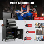 High-Capacity Rolling Tool Cabinet – Lockable Wheels, Metal 2‑in‑1 Chest & Base