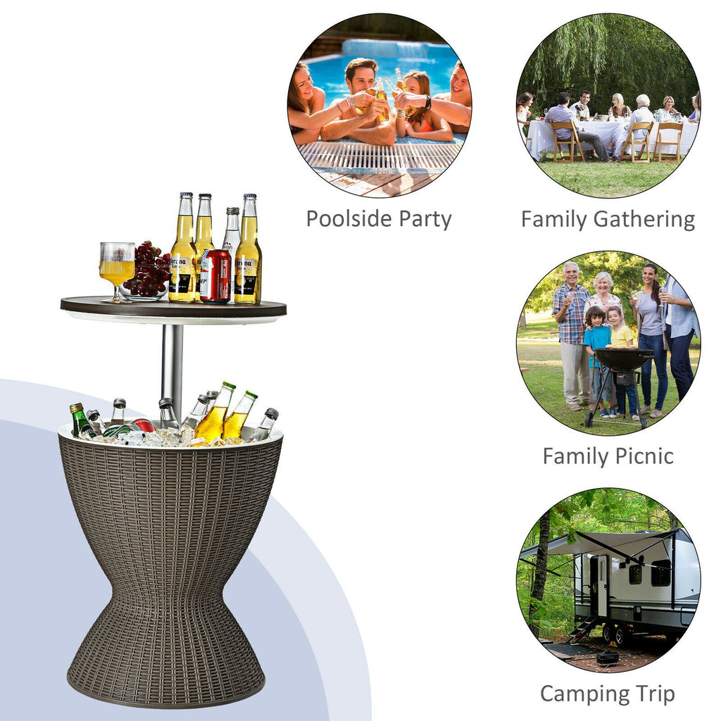 30L Patio Ice Cooler Table – Outdoor Drinks Storage