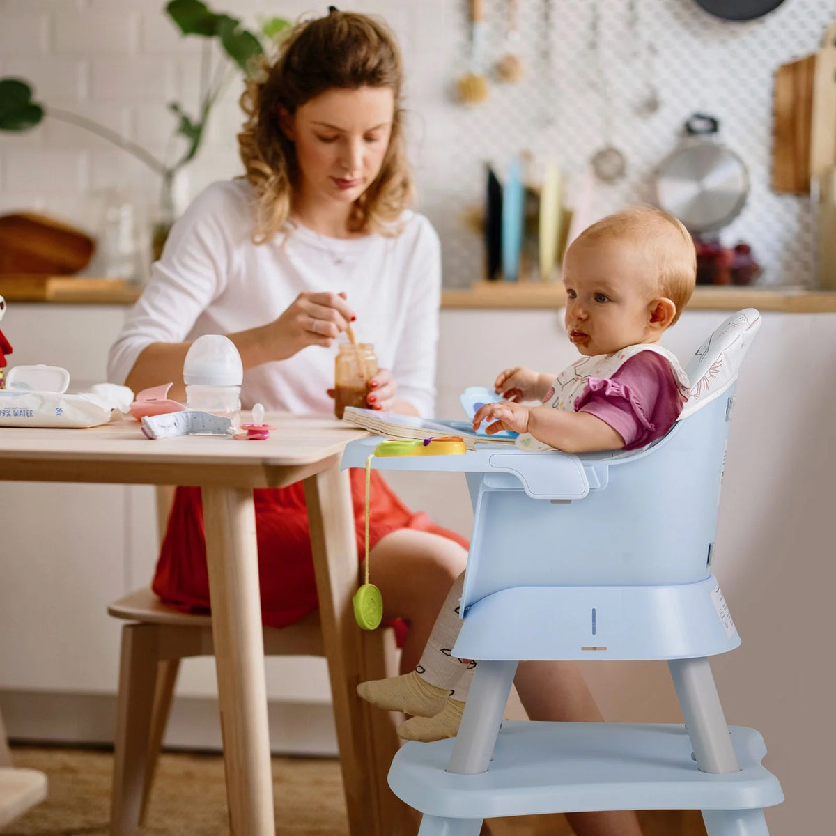 SEDOL 6-in-1 Ultimate Baby-to-Toddler High Chair & Activity Station with Building Block Tabletop Parental Booster Seat and Waterproof PU Leather Cushion – 25kg Capacity