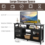 Living Room Console Table for Tvs with Wooden Fireplace and 2 Cabinets