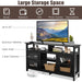 Living Room Console Table for Tvs with Wooden Fireplace and 2 Cabinets