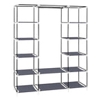 69" Portable Clothes Wardrobe – Non-Woven Fabric Closet Organiser (Grey)