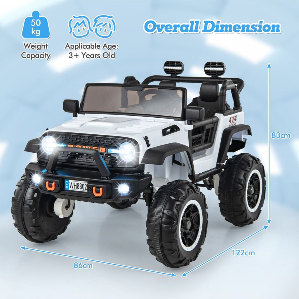 SEDOL 2-Seater 24V Kids Ride-On Truck with 4-Motor 4WD System Parental Remote Control 3-Point Safety Harness and Bonus Digging Shovel – 50kg Capacity