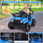 SEDOL 12V Electric Ride-On Truck for Kids with Parental Remote Control Dual 25W Motors All-Terrain Shock Absorbers LED Headlights and Soft-Start Safety System