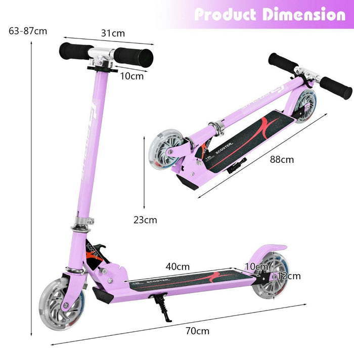 Aluminium Folding Stunt Scooter with LED Wheels – Kids T-Bar Kick Scooter