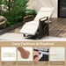 Patio Rattan Recliner Chair with Adjustable Backrest, Footrest & Flip Side Table