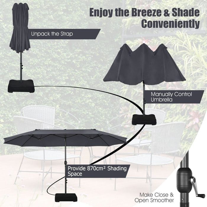 4.5m Double-Sided Outdoor Garden Parasol