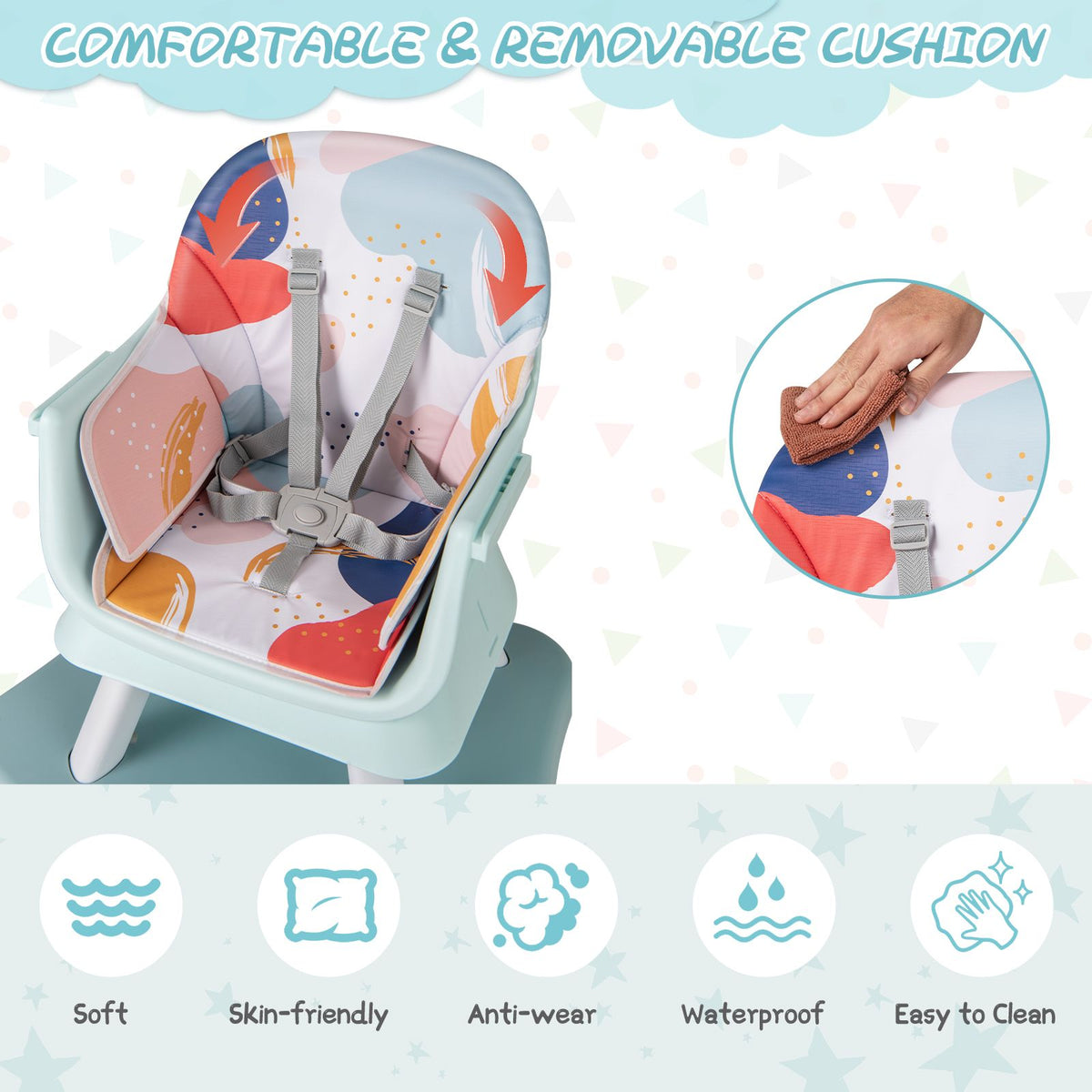 SEDOL 6-in-1 Ultimate Baby-to-Toddler High Chair & Activity Station with Building Block Tabletop Parental Booster Seat and Waterproof PU Leather Cushion – 25kg Capacity