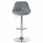 Adjustable PU Leather Counter & Bar Stool Set of 2 – Swivel 360°, Gas‑lift Height, Backrest, Foot‑rest – Grey
