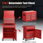 High-Capacity Rolling Tool Cabinet – Lockable Wheels, Metal 2‑in‑1 Chest & Base