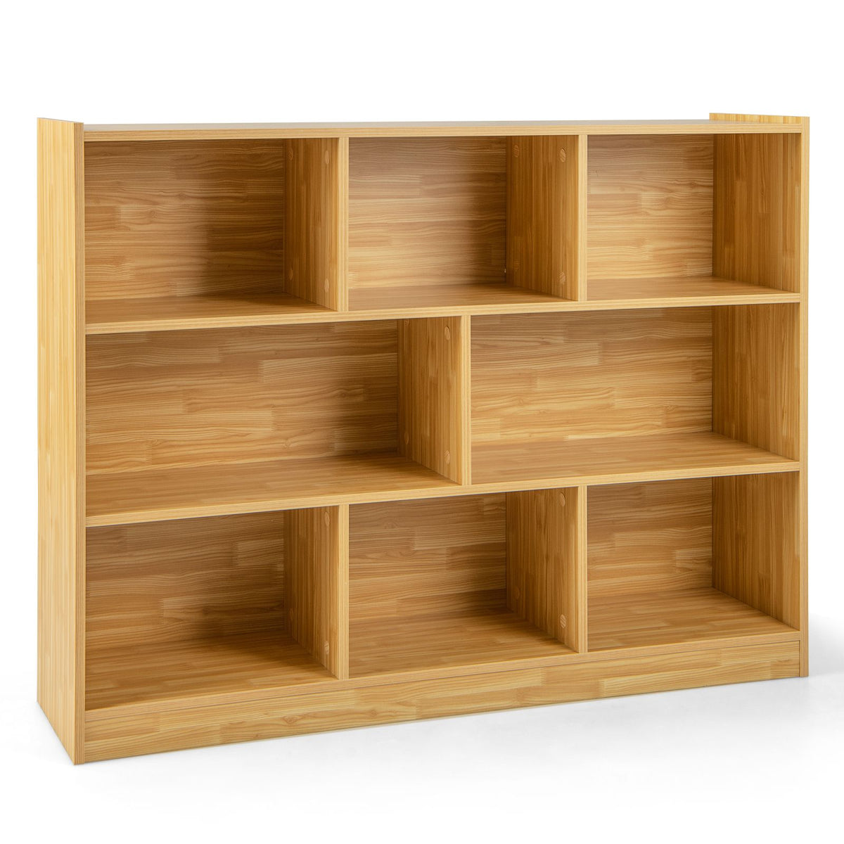 3-Tier Wooden Cube Bookcase with 8 Compartments