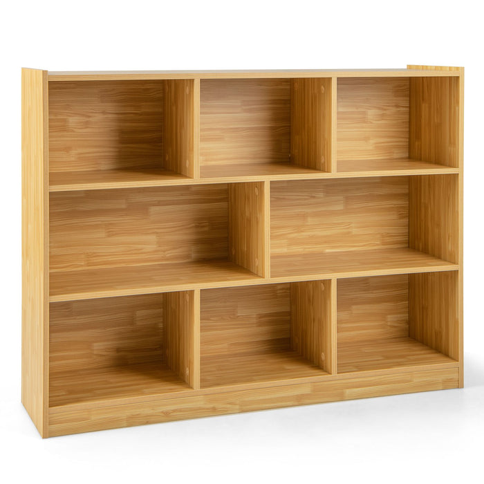 3-Tier Wooden Cube Bookcase with 8 Compartments
