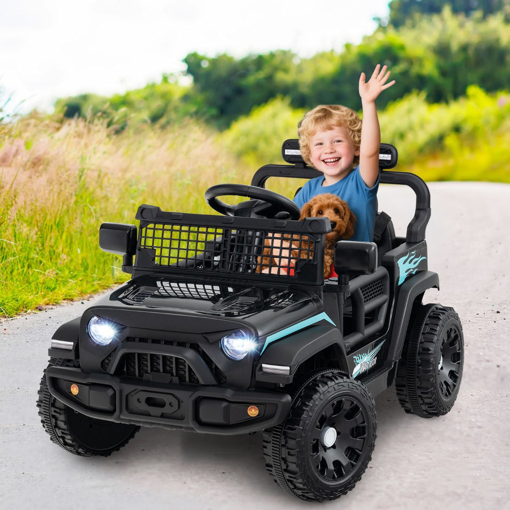 SEDOL 12V Electric Ride-On Truck for Kids with Parental Remote Control Dual 25W Motors All-Terrain Shock Absorbers LED Headlights and Soft-Start Safety System
