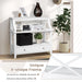 3-Tier X-Shaped Console Table with Drawer and Open Storage Shelves