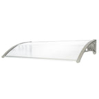 120x80cm Door Canopy – Outdoor Rain Cover Awning for Front Door, Window or Patio (White/Grey)