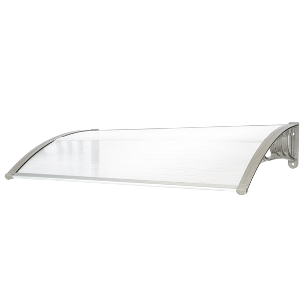 120x80cm Door Canopy – Outdoor Rain Cover Awning for Front Door, Window or Patio (White/Grey)