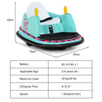 SEDOL Kids 6V Electric Bumper Car for Toddlers 360° Zero-Turn Waltz Car with Parental Remote Control Wall-Safe Rubber Bumper and Flashing LED Light Show