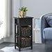 Bedside Table Made of Paulownia Wood in Country House Style