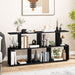 2-Tier Irregular Storage Shelf Wood Shelving Units with 4 Compartments