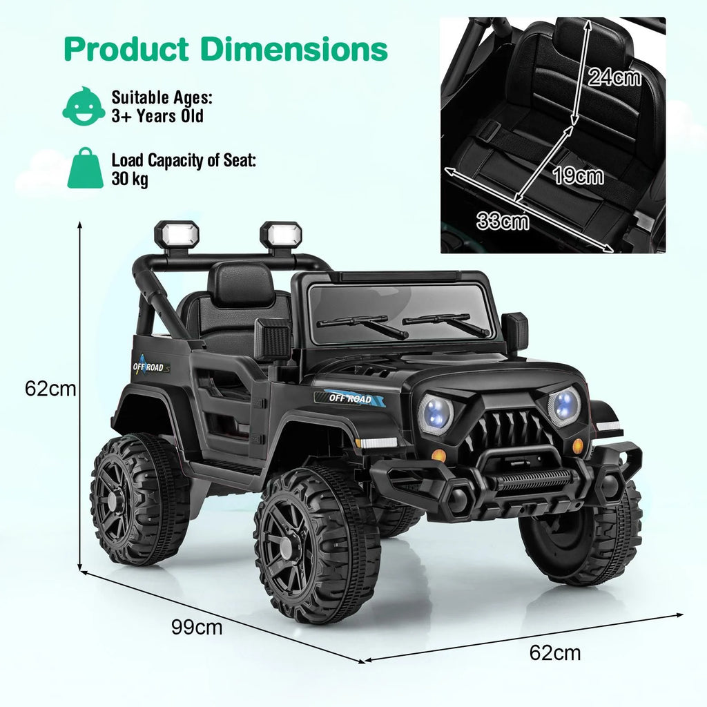 SEDOL 12V High-Performance Kids Ride-On Truck with Parental Remote Control Dual 35W Motors All-Terrain Traction and Wireless Bluetooth Music Player