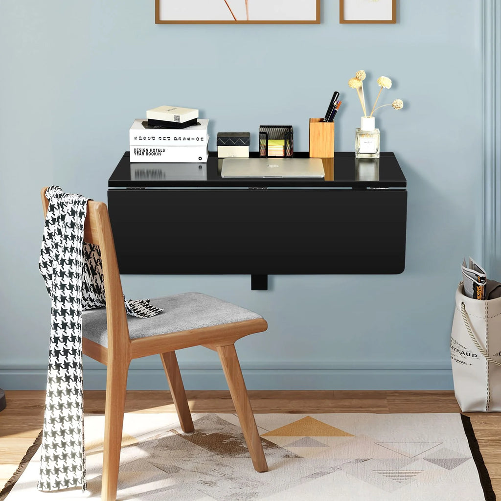 80 X 60 Cm Wall Mounted Folding Table Drop-Leaf Floating Writing Desk