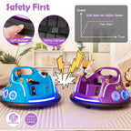SEDOL 12V High-Performance Kids Bumper Car with 360° Rotation Parental Remote Control Wireless Bluetooth Audio and LED Light Show – 30kg Capacity