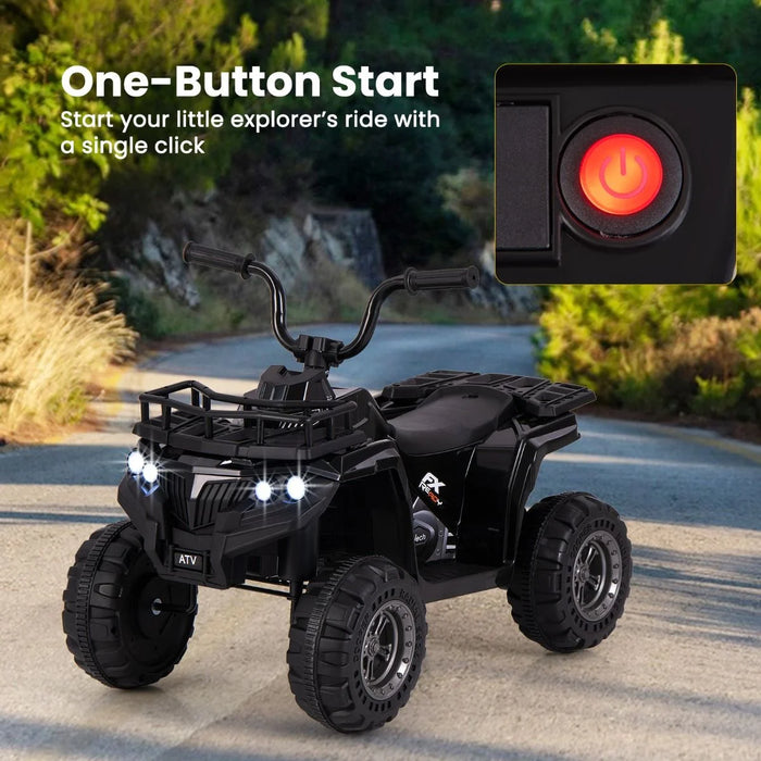 6V Kids Quad Ride-On – One-Button Start ATV with Tread Tires & MP3 Player