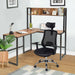 L-Shaped Corner Computer Desk with Storage Bookshelf
