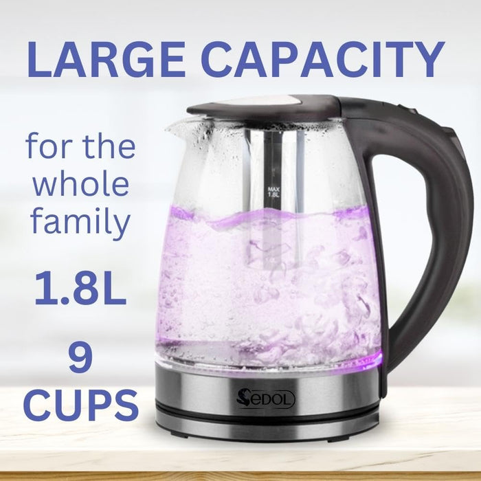 electric glass kettle with led - sedol (7)