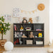 3-Tier Wooden Cube Bookcase with 8 Compartments