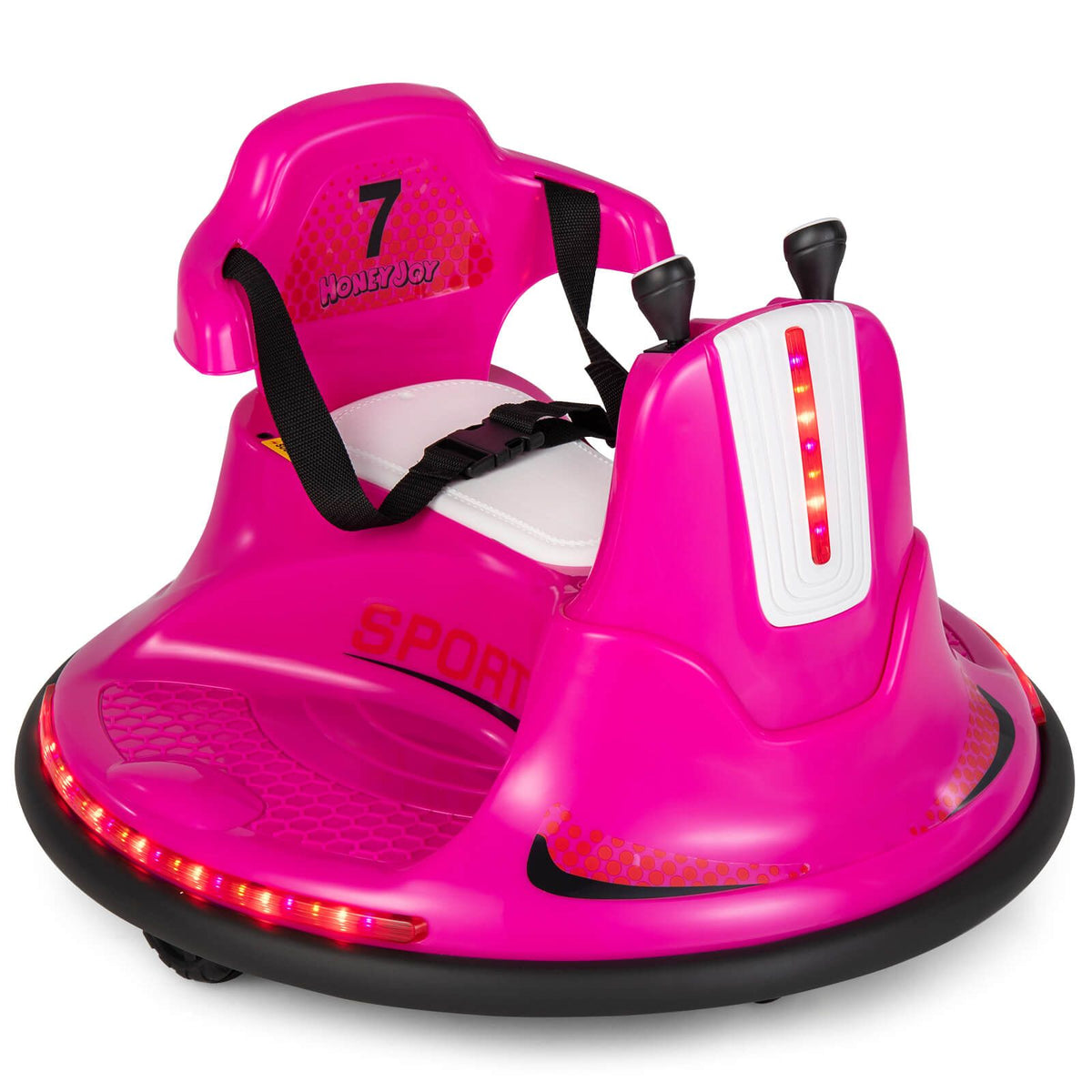 SEDOL 12V High-Performance Kids Bumper Car with 360° Zero-Turn Dual Joysticks Parental Remote Control LED Surround Lighting and Integrated USB/Story Hub