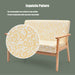 2-Seater Wooden Upholstered Loveseat with Rubber Wood Armrests