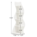SEDOL Corner Shelf 5-Tier Modern Wall Bookshelf Stylish Tall Corner Storage Rack Small White Bookcase Plant Stand for Living Room Bedroom Office Space Saving