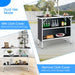 Aluminum Lightweight Folding Picnic Table with 2-Tier Shelves and Carrying Bag
