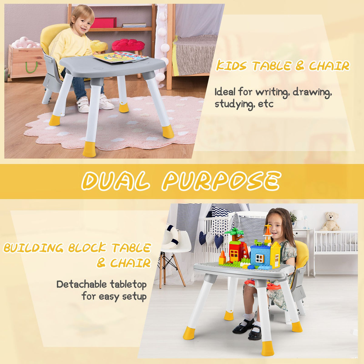 SEDOL 6-in-1 Ultimate Baby-to-Toddler High Chair & Activity Station with Building Block Tabletop Parental Booster Seat and Waterproof PU Leather Cushion – 25kg Capacity