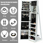 3-In-1 Mirrored Jewellery Armoire with Display Shelves