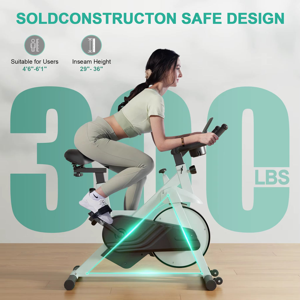 SEDOL Magnetic Exercise Bike 32-Level Resistance Indoor Stationary Cycle with Bluetooth App LCD Monitor and Tablet Holder 300lbs Capacity Home Gym Equipment